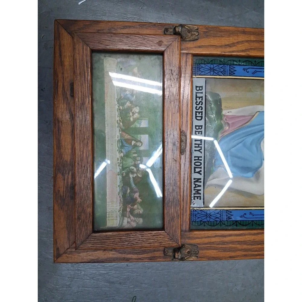 Antique Religious Catholic Last Rites Sick Call Viaticum Shadow Box 23